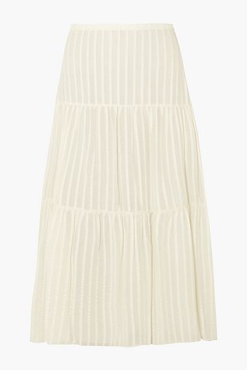 SEE BY CHLOÉ Tiered cotton-blend jacquard midi skirt