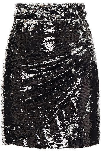 DUNDAS Wrap-effect sequined tulle mini skirt