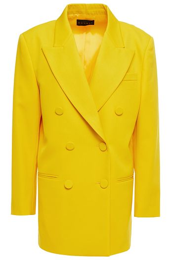 DUNDAS Double-breasted grain de poudre wool-blend blazer