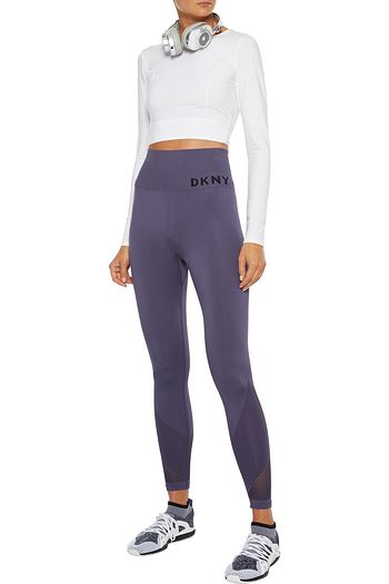 DKNY Mesh-paneled stretch leggings