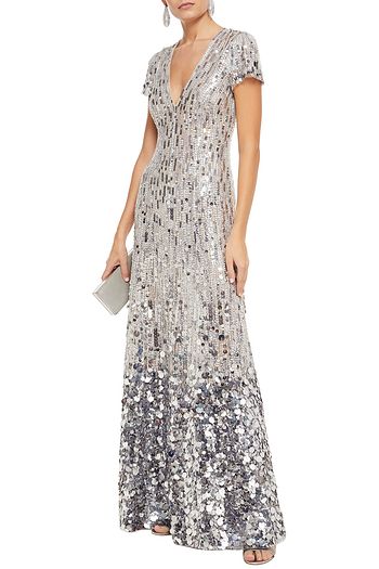 JENNY PACKHAM Dégradé sequined tulle gown