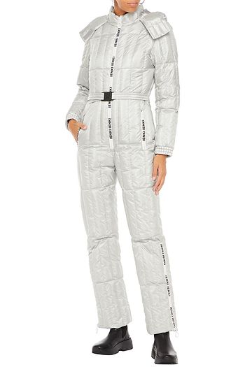 IENKI IENKI Monogram-trimmed quilted metallic shell down ski suit