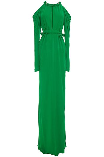 DUNDAS Cold-shoulder cutout crepe gown