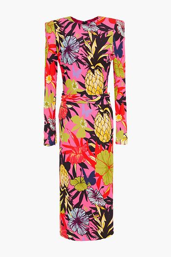 DUNDAS Floral-print stretch-crepe midi dress