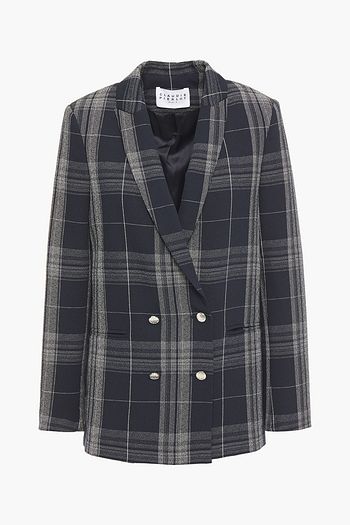CLAUDIE PIERLOT Verlaine double-breasted checked crepe blazer
