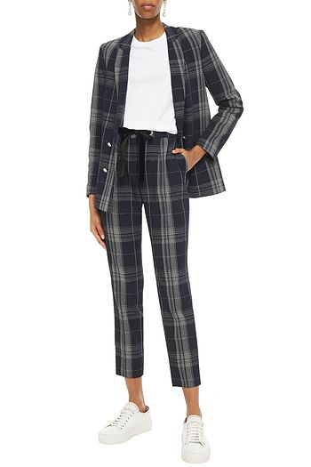 CLAUDIE PIERLOT Verlaine double-breasted checked crepe blazer