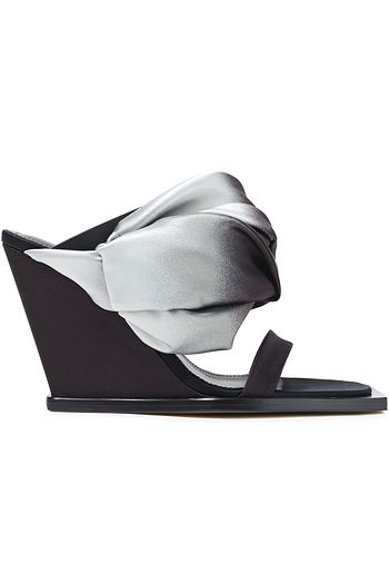 RICK OWENS Dégradé satin and leather mules