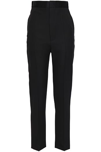 HAIDER ACKERMANN Satin-trimmed wool-cady slim-leg pants