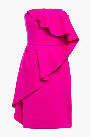 LANVIN Strapless draped scuba mini dress