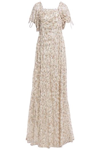 MISSONI Gathered crocheted cotton maxi dress