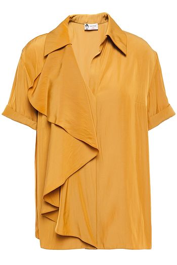 LANVIN Draped crinkled-crepe shirt