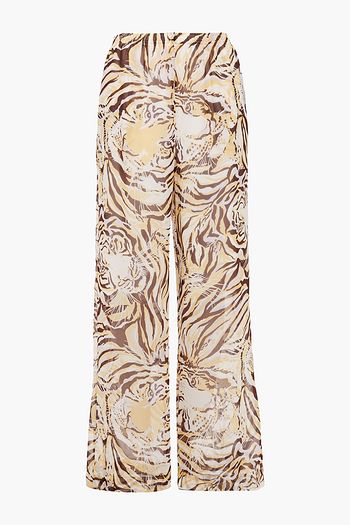 SEE BY CHLOÉ Tiger-print silk-chiffon wide-leg pants