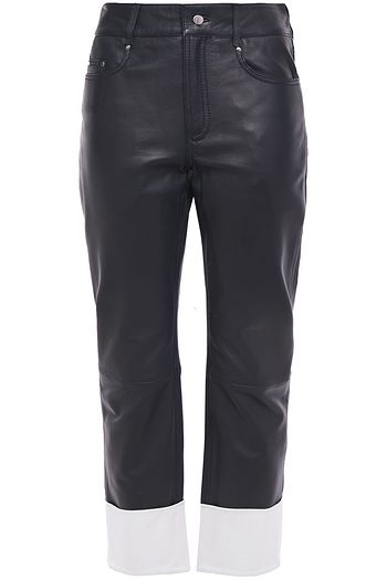 STAND STUDIO Alvina two-tone leather straight-leg pants