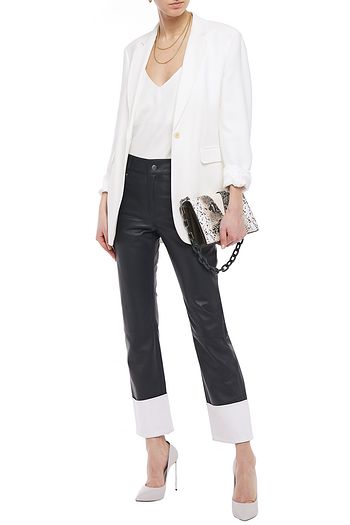 STAND STUDIO Alvina two-tone leather straight-leg pants