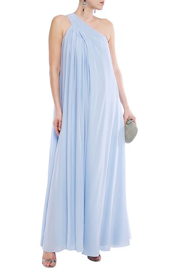 LANVIN One-shoulder gathered crepe gown