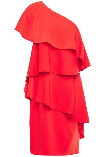 LANVIN One-shoulder tiered jersey mini dress