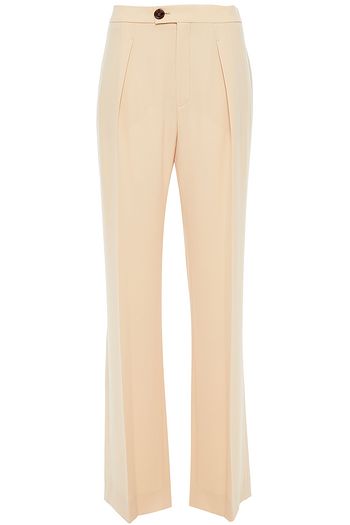 CHLOÉ Pleated crepe straight-leg pants