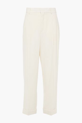 CHLOÉ Pleated crepe tapered pants
