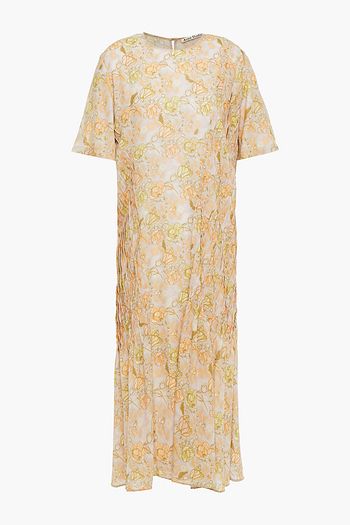 ACNE STUDIOS Pintucked floral-print crepe midi dress