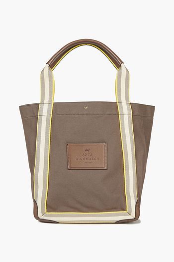 ANYA HINDMARCH Leather-trimmed cotton-canvas tote