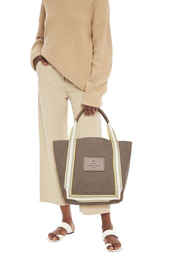 ANYA HINDMARCH Leather-trimmed cotton-canvas tote