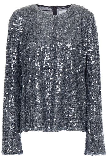 GALVAN LONDON Strickoberteil mit Pailletten und Metallic-Effekt