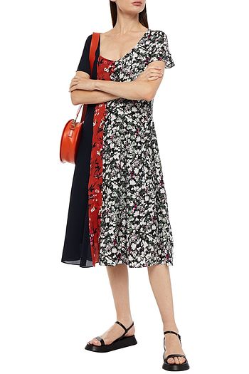 ACNE STUDIOS Patchwork-effect floral-print crepe midi dress