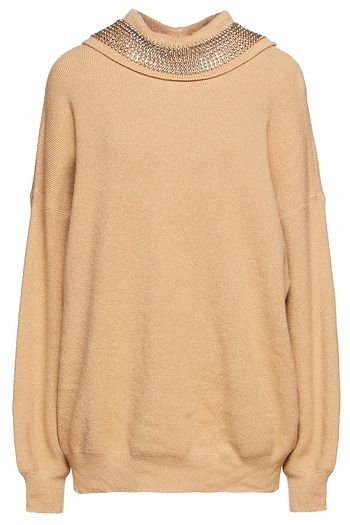 ALEXANDER WANG Crystal-embellished ribbed wool-blend sweater