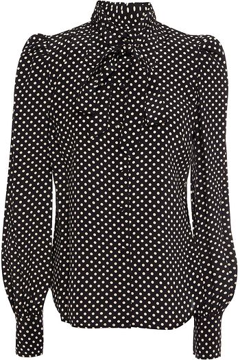 THE MARC JACOBS Pussy-bow polka-dot silk crepe de chine blouse