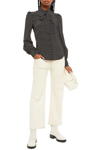 THE MARC JACOBS Pussy-bow polka-dot silk crepe de chine blouse