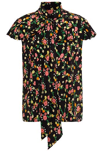 THE MARC JACOBS Pussy-bow floral-print silk crepe de chine shirt