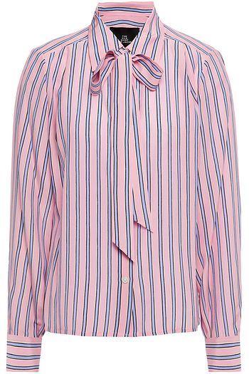 THE MARC JACOBS Pussy-bow striped silk crepe de chine shirt