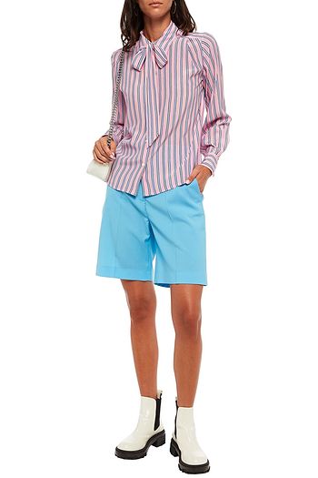 THE MARC JACOBS Pussy-bow striped silk crepe de chine shirt
