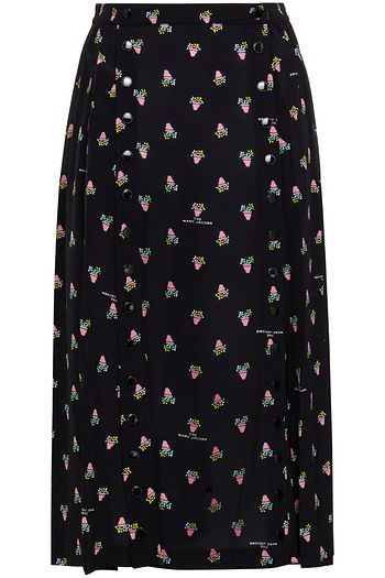 THE MARC JACOBS Gathered printed crepe midi skirt