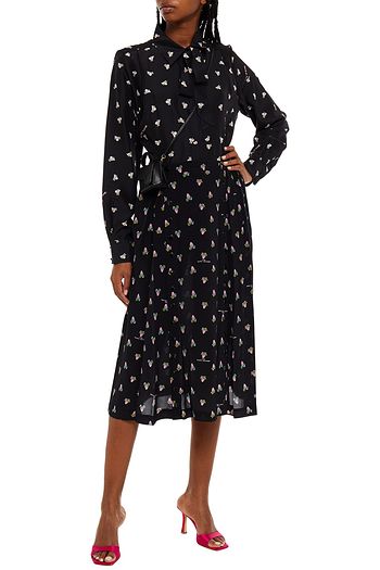 THE MARC JACOBS Pussy-bow printed silk crepe de chine shirt