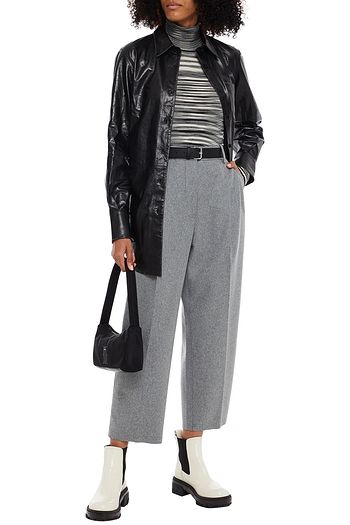 ACNE STUDIOS Cropped Hose mit geradem Bein aus einer Wollmischung mit Falten