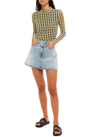 ACNE STUDIOS Distressed denim mini skirt