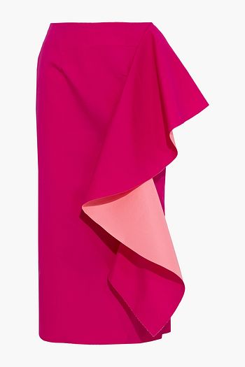 REJINA PYO Maude ruffled textured-poplin midi skirt