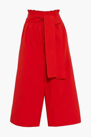 REJINA PYO Ivy belted cotton-blend cady culottes
