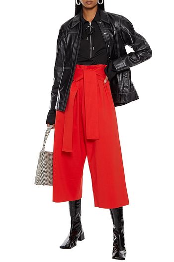 REJINA PYO Ivy belted cotton-blend cady culottes
