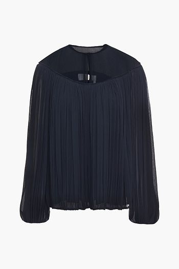 CHLOÉ Pleated silk-crepon blouse
