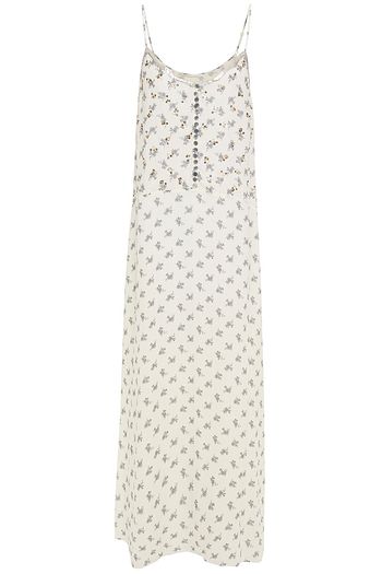 CHLOÉ Embellished floral-print silk-crepe midi dress