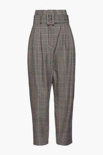 ZIMMERMANN Karottenhose aus einer Wollmischung mit Glencheck-Muster und Gürtel