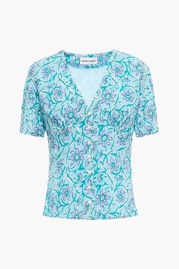 ANTIK BATIK Maria floral-print cotton-gauze blouse