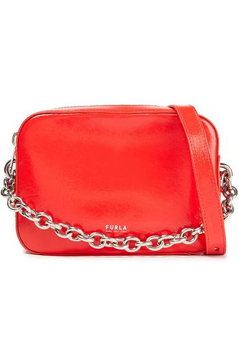 FURLA Crinkled glossed-leather shoulder bag
