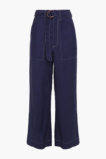 ANTIK BATIK Oscar belted slub canvas wide-leg pants