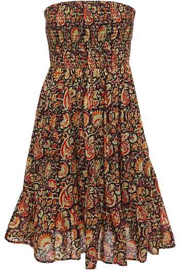 ANTIK BATIK Cherie strapless shirred floral-print cotton mini dress