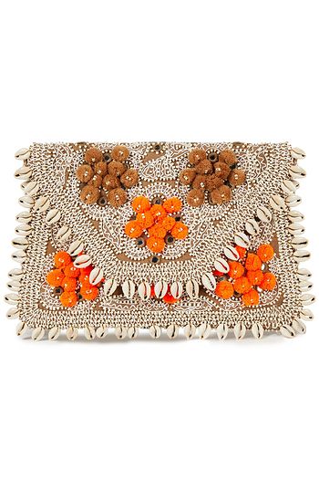ANTIK BATIK Jolie embellished canvas envelope clutch