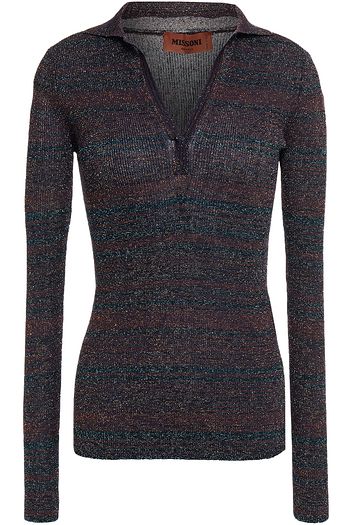 MISSONI Metallic ribbed-knit sweater