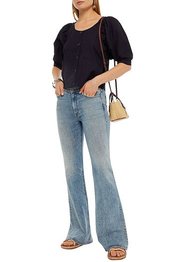 ANTIK BATIK Kala ruched cotton-poplin top